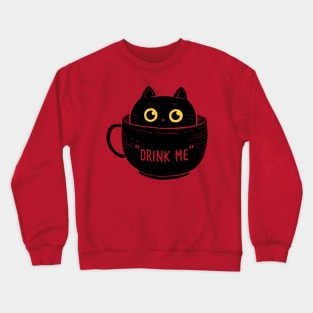 Drink Cup cat Crewneck Sweatshirt